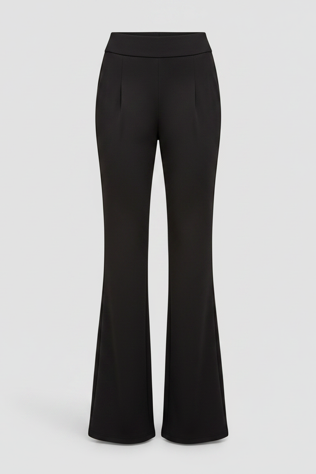 Pantalon Noir Évasé Fluide Élégant Femme - Polyester - vue 3