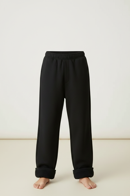 Pantalon Noir Doublé Polaire Hiver Enfant Ample - Molleton - vue 3