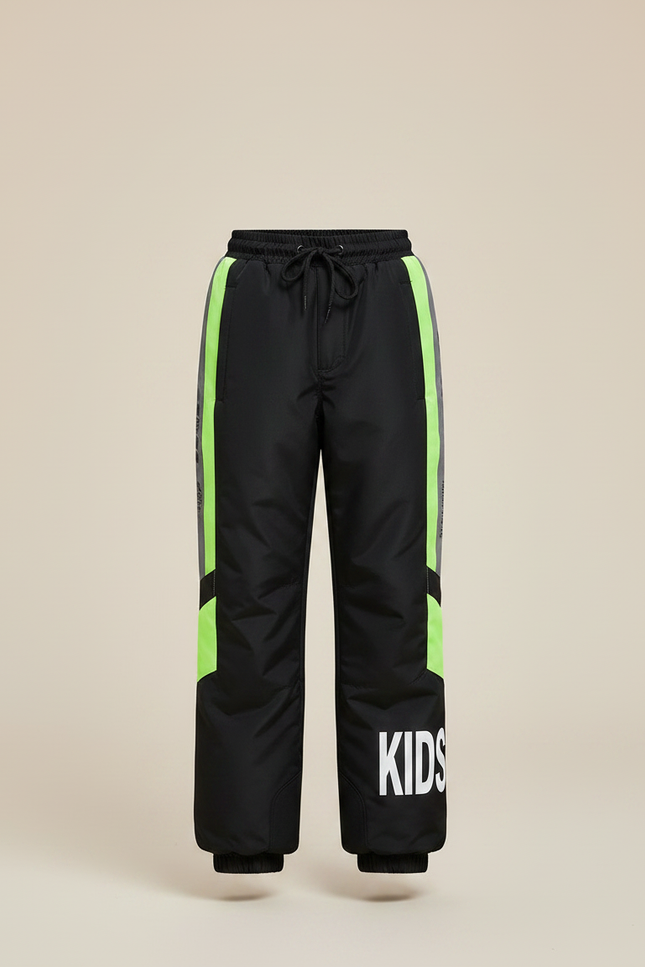 Pantalon Noir Imperméable Enfant Ski Vert - Polyester - vue 3