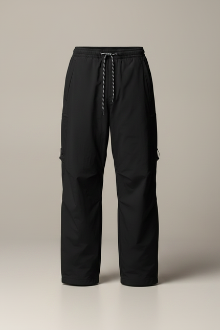 Pantalon Noir Cargo Ample Sportif Homme - Polyester - vue 3