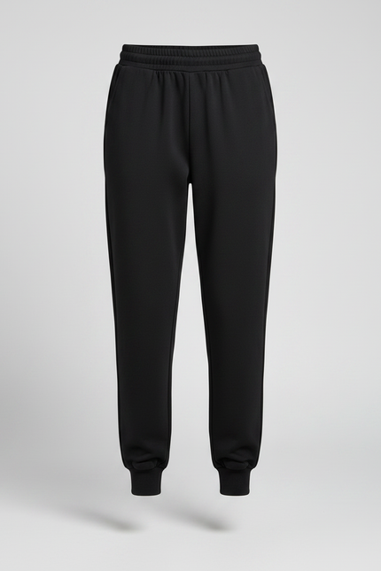 Pantalon Noir Taille Élastique Femme - Molleton - vue 3