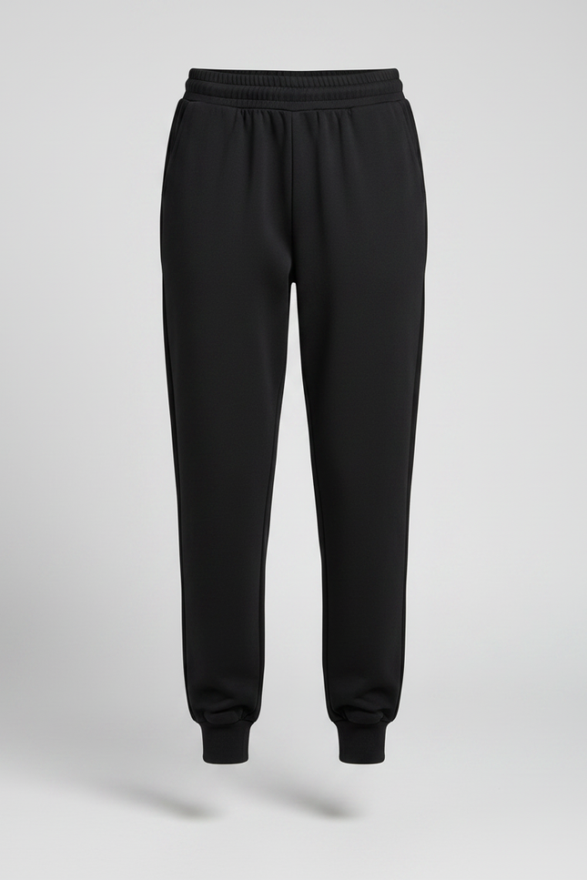 Pantalon Noir Taille Élastique Femme - Molleton - vue 3