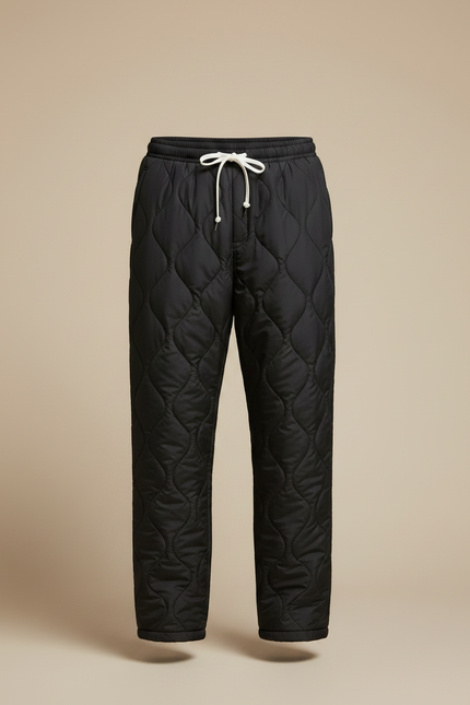 Pantalon Noir Matelassé Ample Décontracté Homme Hiver - Polyester - vue 3