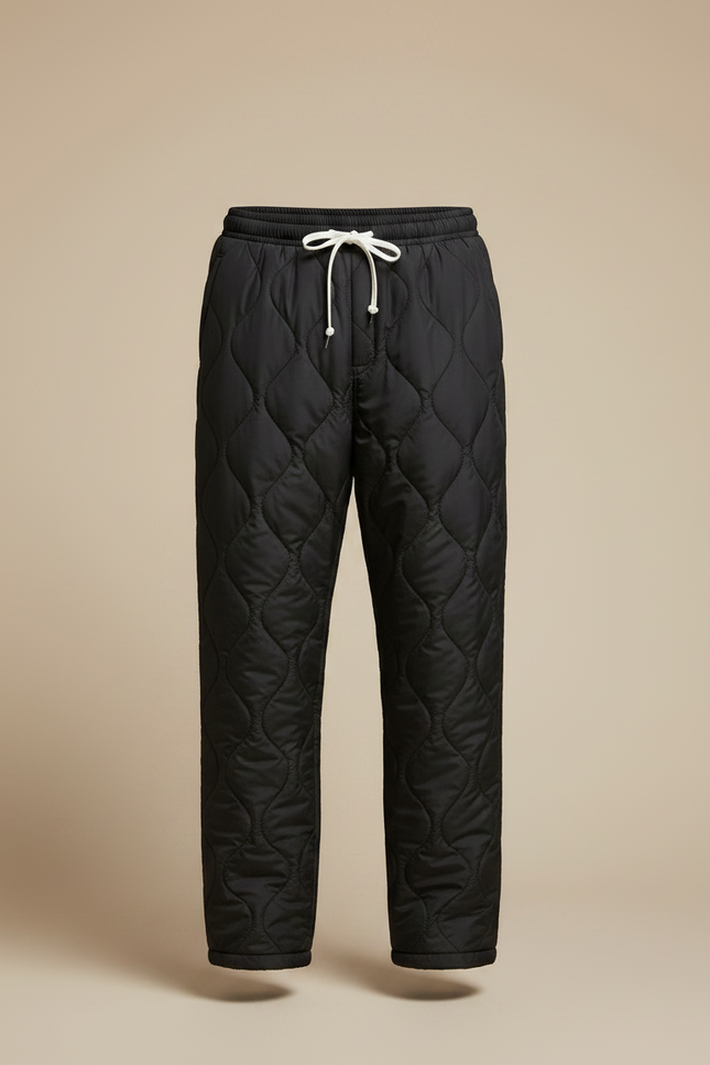 Pantalon Noir Matelassé Ample Décontracté Homme Hiver - Polyester - vue 3