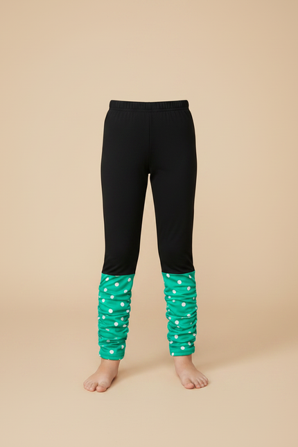 Pantalon Noir Fille Polka Dots Vert Confortable - Polyester - vue 3