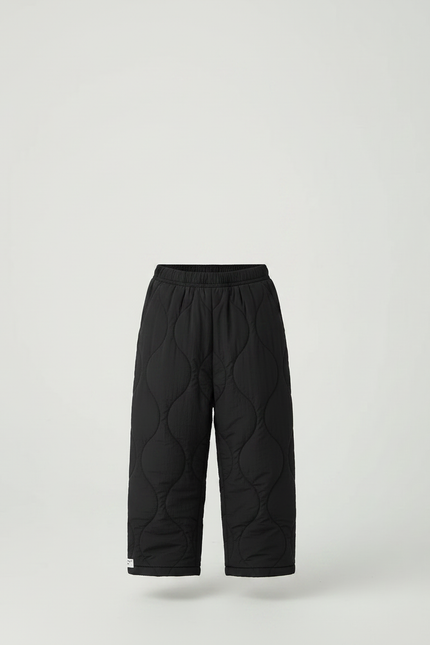 Pantalon Noir Matelassé Ample Épais Garçon Hiver Chaud - Polyester - vue 3