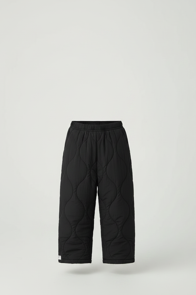 Pantalon Noir Matelassé Ample Épais Garçon Hiver Chaud - Polyester - vue 3