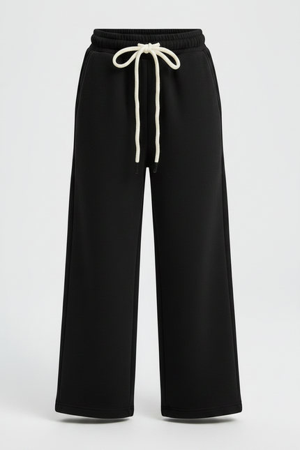 Pantalon Noir Ample Cordon Polaire Fille - Molleton - vue 3