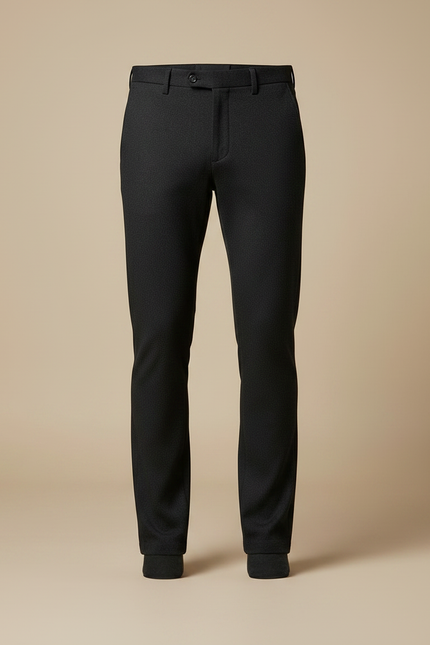Pantalon Noir Homme Droit Slim Élégant Décontracté - Laine - vue 3