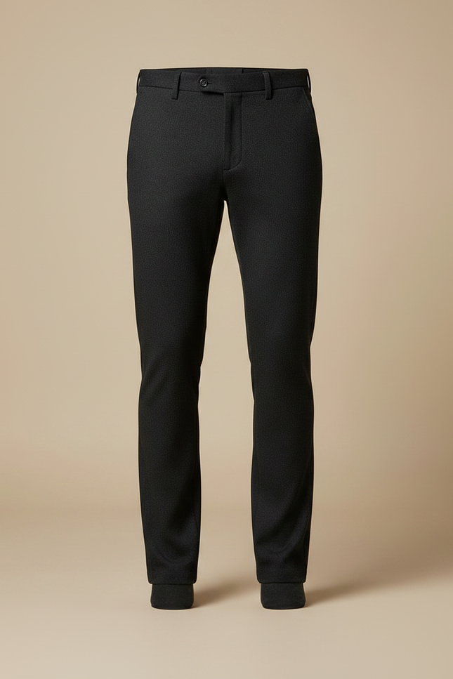 Pantalon Noir Homme Droit Slim Élégant Décontracté - Laine - vue 3
