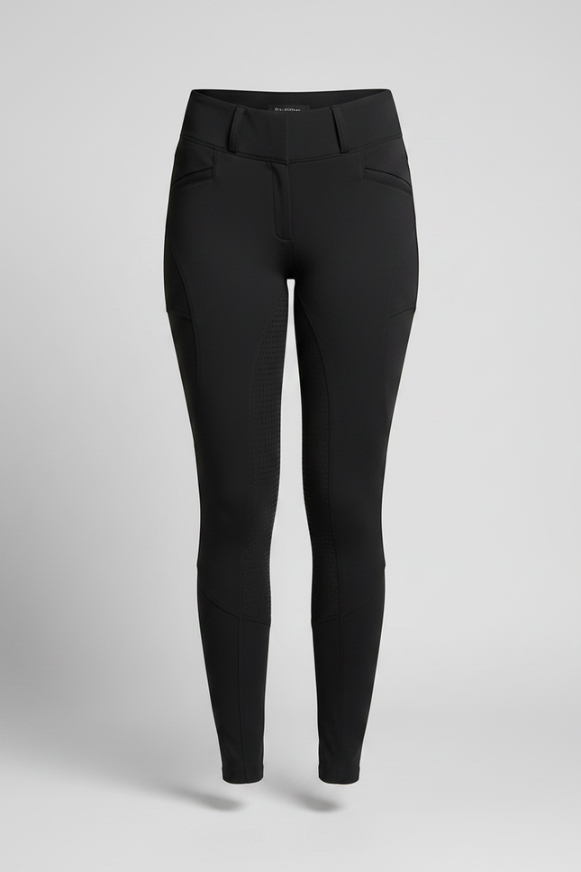 Pantalon Noir Équitation Ajusté Silicone Femme Sport - Polyester - vue 3