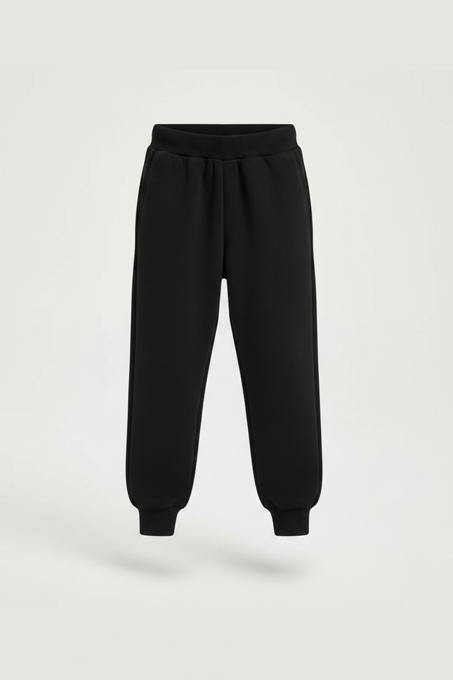 Pantalon Noir Enfant Sport Jogging Confortable Coton - Molleton - vue 3