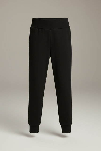 Pantalon Noir Enfant Coton Molleton Confortable Décontracté - vue 2