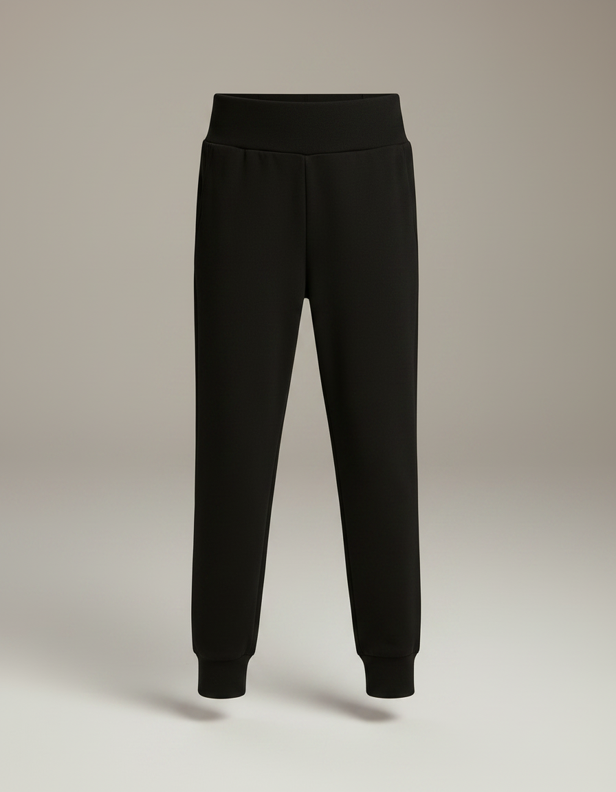 Pantalon Noir Enfant Coton Molleton Confortable Décontracté - vue 2