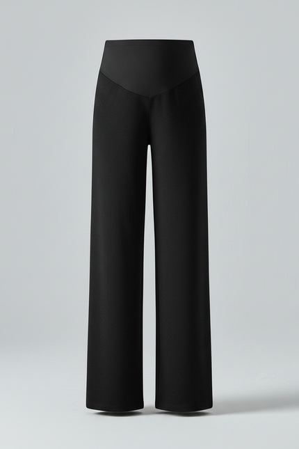 Pantalon Noir Ample Élastique Grossesse Confortable - Maille - vue 3