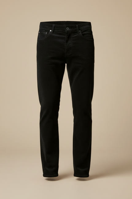 Pantalon Noir Côtelé Homme Slim Stretch - Cordé - vue 3
