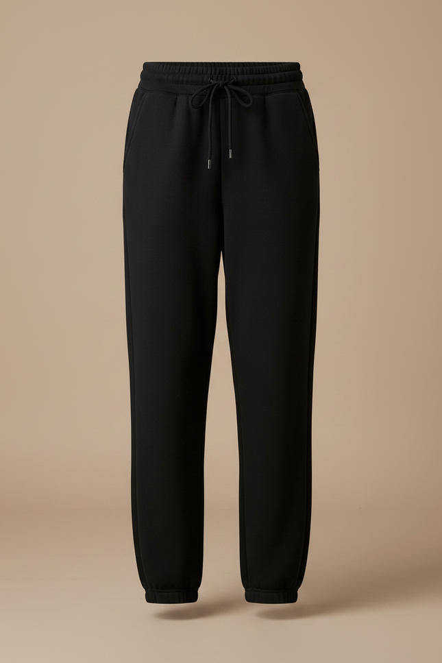 Pantalon Noir Harem Molletonné Confortable Femme - vue 3
