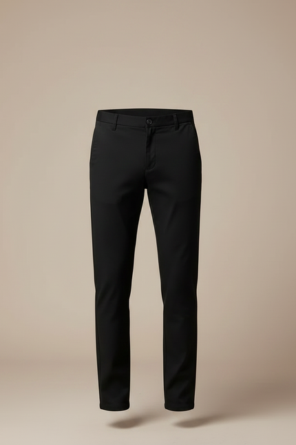 Pantalon Noir Business Slim Élégant Hiver Chaud - Gabardine - vue 3