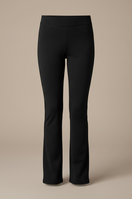 Pantalon Noir Taille Haute Évasé Fille Confortable - Maille - vue 3