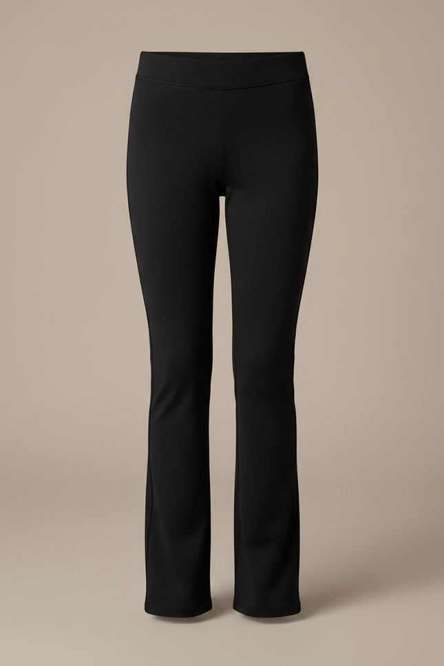 Pantalon Noir Taille Haute Évasé Fille Confortable - Maille - vue 3