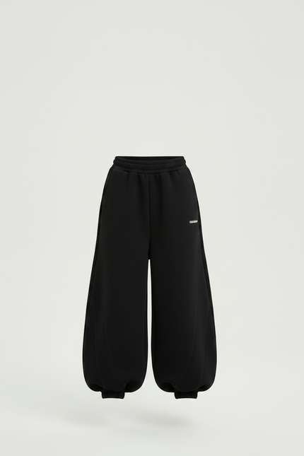 Pantalon Noir Ample Sportif Décontracté Enfant Fille - Molleton - vue 3