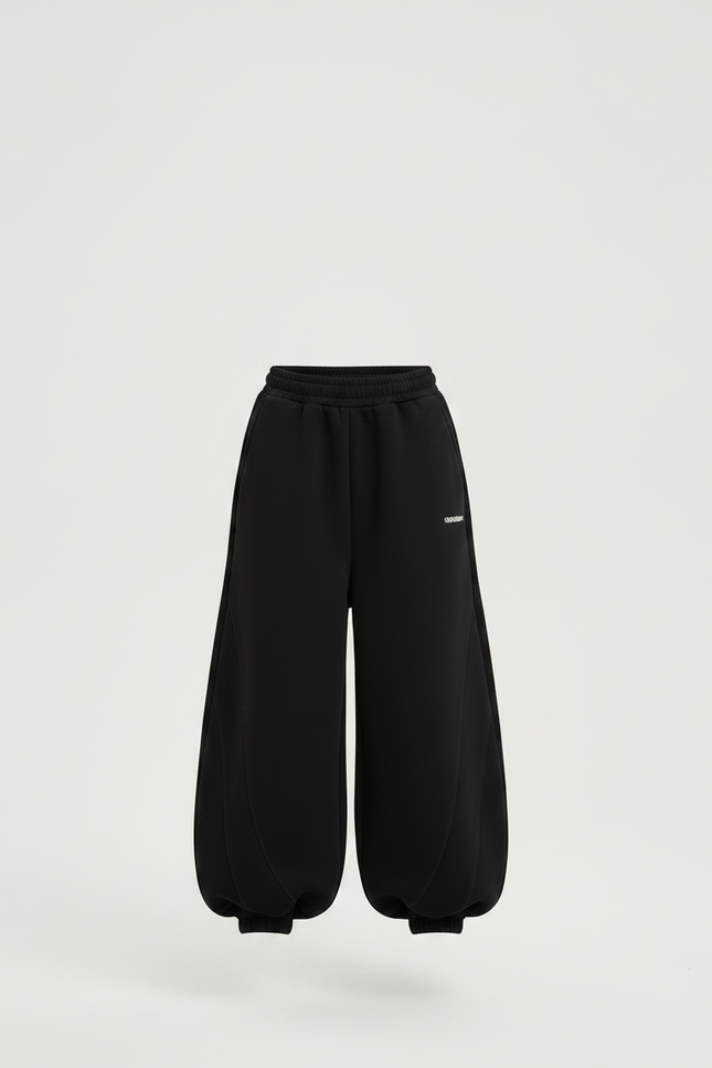 Pantalon Noir Ample Sportif Décontracté Enfant Fille - Molleton - vue 3