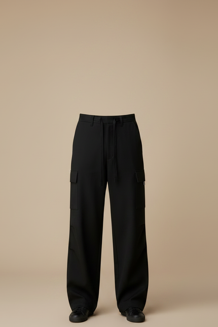 Pantalon Noir Ample Cargo Décontracté Homme - Gabardine - vue 3