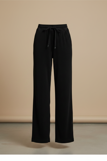 Pantalon Velours Cotelé Femme Noir - Cordé - vue 3