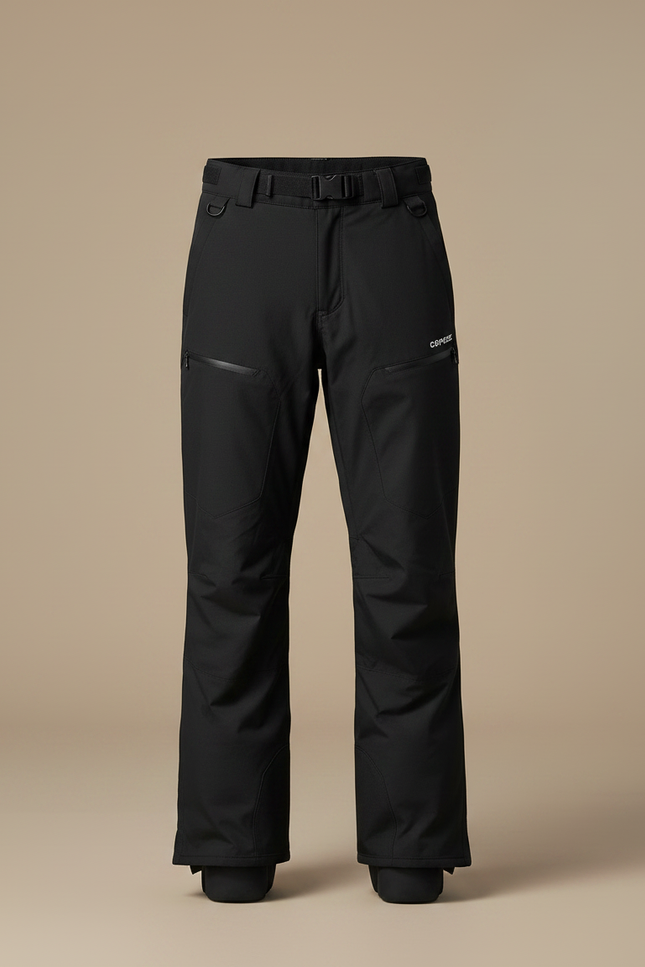 Pantalon Noir Ski Imperméable Coupe Droite Homme - Polyester - vue 3