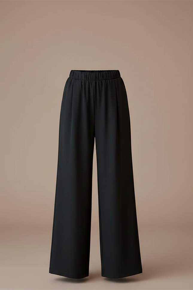Pantalon Noir Ample Fluide Fille Été - Viscose - vue 3