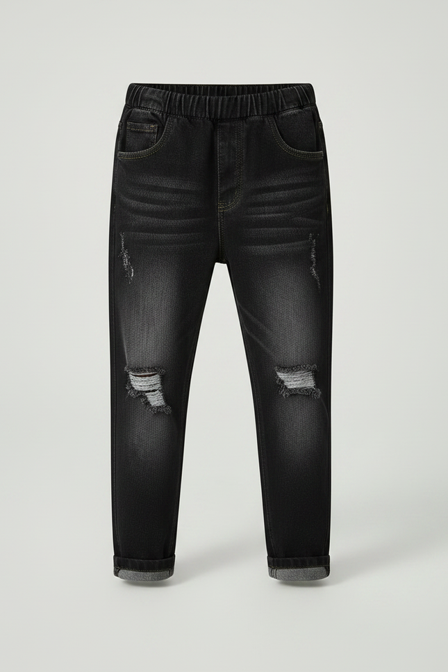 Pantalon Noir Déchiré Dégradé Denim Garçon - Jean - vue 3