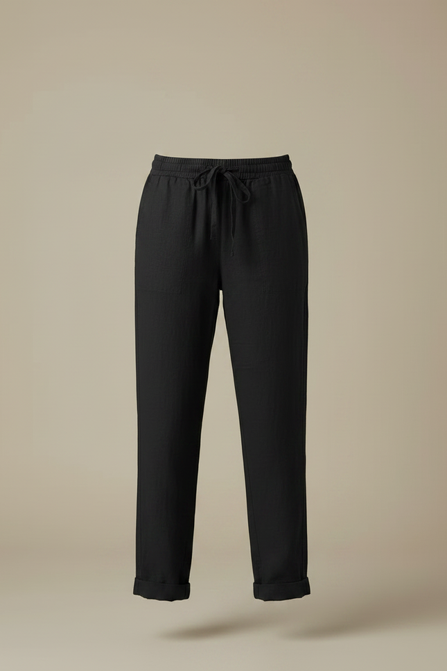 Pantalon Lin Noire Femme - vue 3