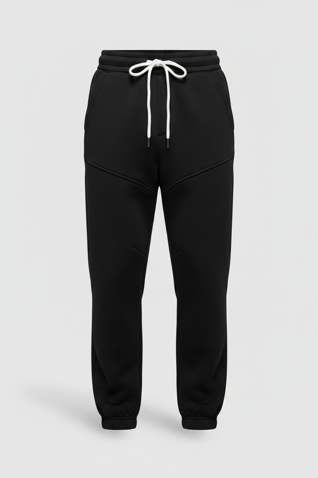 Pantalon Noir Jogger Homme Sport Décontracté Cordon - Molleton - vue 3