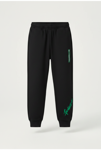 Pantalon Noir Jogging Ample Décontracté Enfant Imprimé - Molleton - vue 3