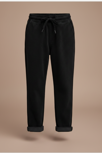 Pantalon Noir Côtelé Décontracté Enfant Chaud - Cordé - vue 3