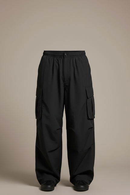 Pantalon Noir Homme Cargo Ample Décontracté Moderne - Polyester - vue 3