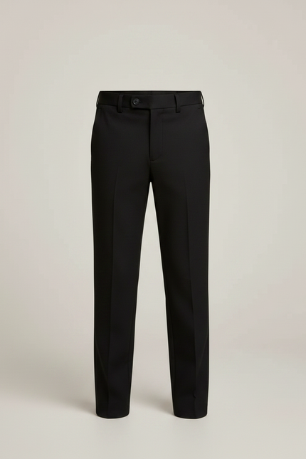 Pantalon Noir Ajusté Garçon Classique Élégant - Gabardine - vue 3