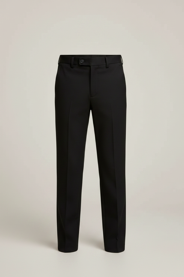 Pantalon Noir Ajusté Garçon Classique Élégant - Gabardine - vue 3