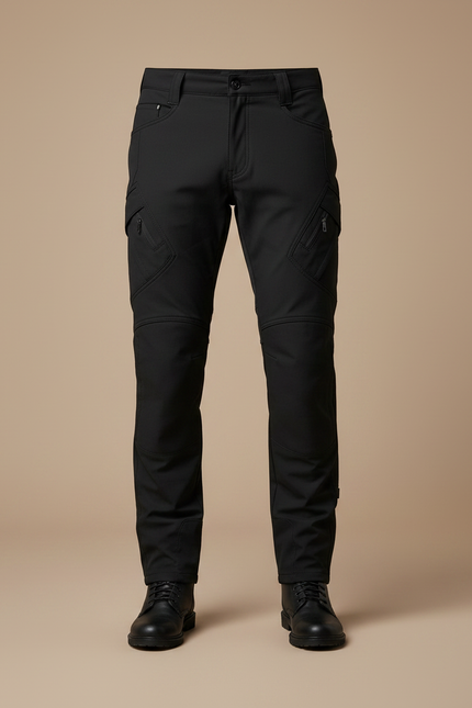 Pantalon Noir Cargo Homme Ajusté Moderne - Gabardine - vue 3