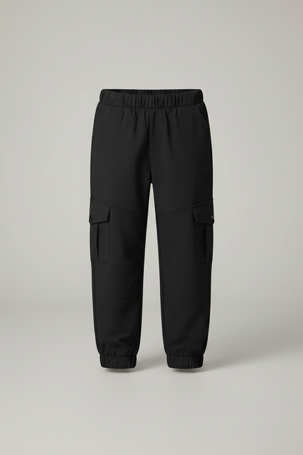 Pantalon Noir Cargo Enfant Coton Multi-Poches - Polyester - vue 3