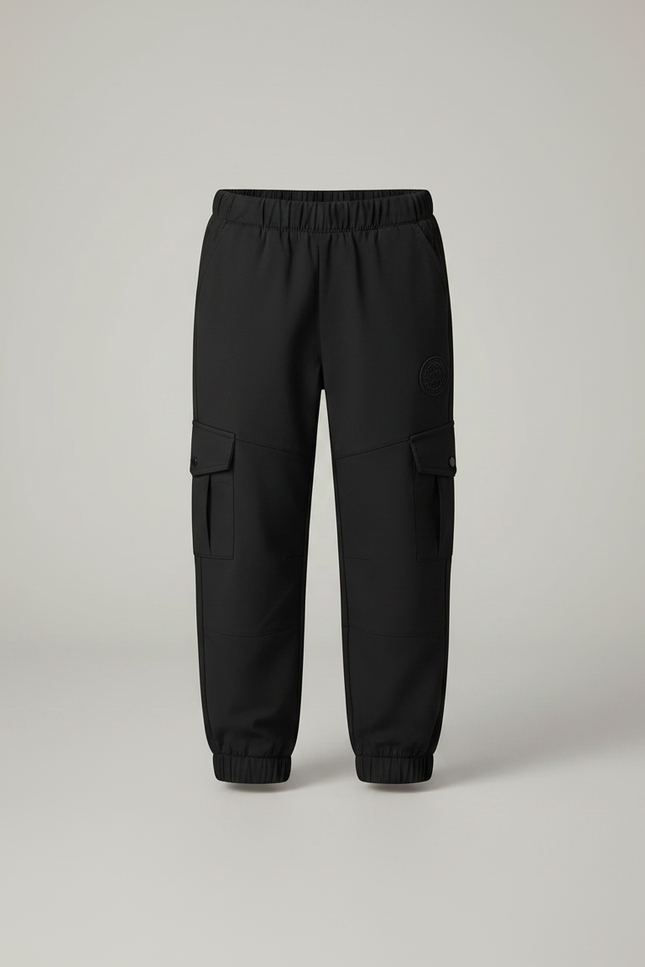 Pantalon Noir Cargo Enfant Coton Multi-Poches - Polyester - vue 3
