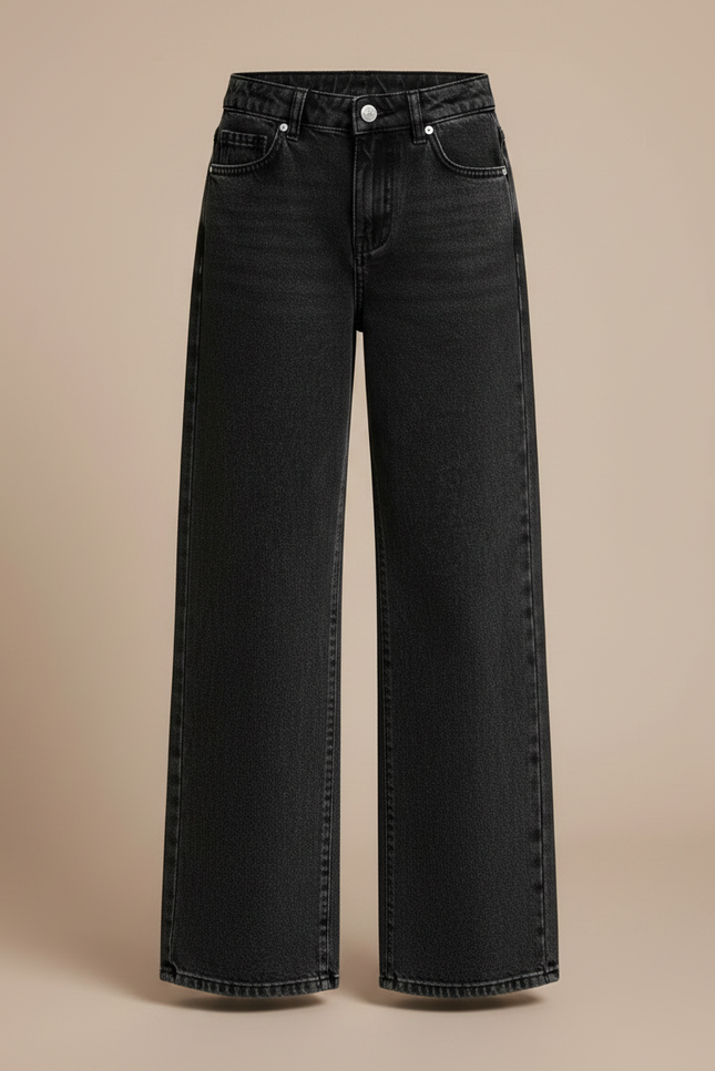 Pantalon Noir Jean Ample Fille Décontracté - vue 3