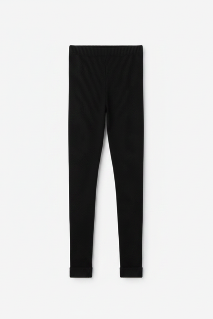 Pantalon Noir Côtelé Skinny Enfant Élastique Coton - Maille - vue 3