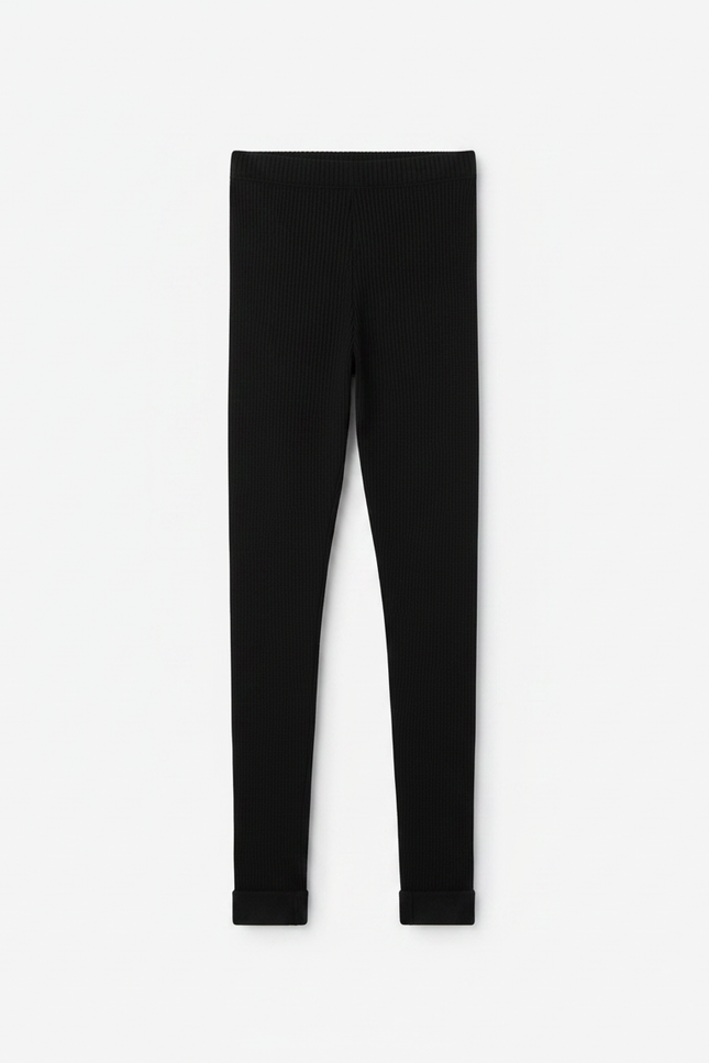 Pantalon Noir Côtelé Skinny Enfant Élastique Coton - Maille - vue 3