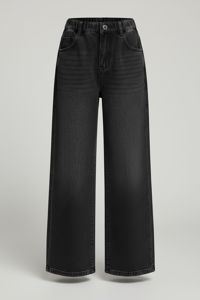 Pantalon Noir Large Denim Fille Décontracté - Jean - vue 3