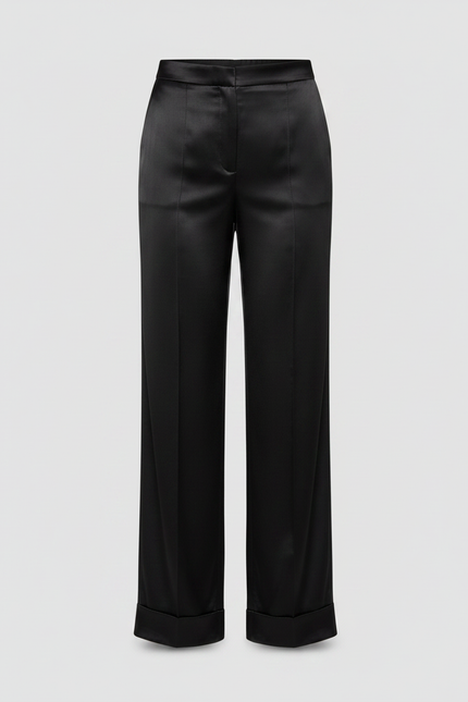 Pantalon Satin Noir Brillant Femme - vue 3
