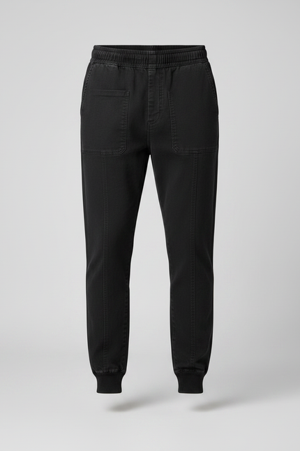 Pantalon Noir Jogger Cargo Décontracté Homme Coton - vue 3