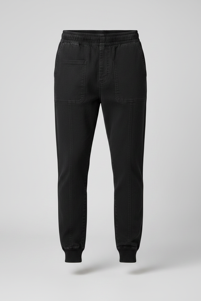 Pantalon Noir Jogger Cargo Décontracté Homme Coton - vue 3