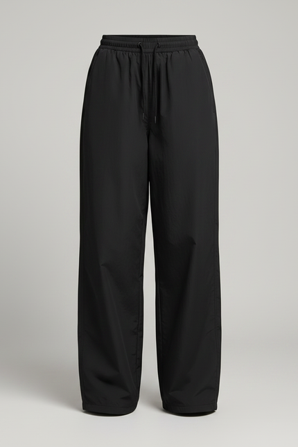 Pantalon Noir Ample Décontracté Cordon Nylon - Polyester - vue 3