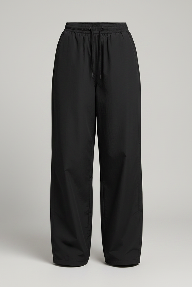 Pantalon Noir Ample Décontracté Cordon Nylon - Polyester - vue 3